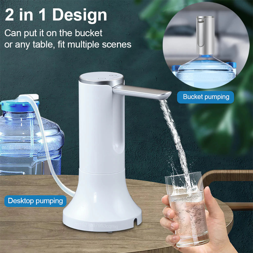 Electric Water Gallon Pump Automatic Smart Water Pump 19 Liters Bottle Foldable Desktop Rechargeable Drinking Water Dispenser